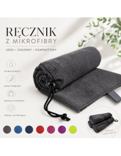Ręcznik z mikrofibry 70x140 szybkoschnący sportowy lekki z haftem grafiką