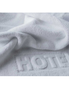 Ręcznik hotelowy BELLO 50x100 cm z napisem HOTEL bawełna 500 g/m² biały do hoteli SPA pensjonatu